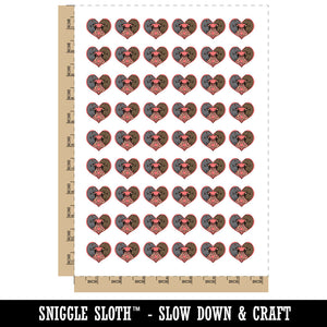 Pair of Rats Heart Couple Love Temporary Tattoo Water Resistant Fake Body Art Set Collection (1 Sheet)
