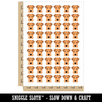 Peeking Airedale Terrier Dog Temporary Tattoo Water Resistant Fake Body Art Set Collection (1 Sheet)