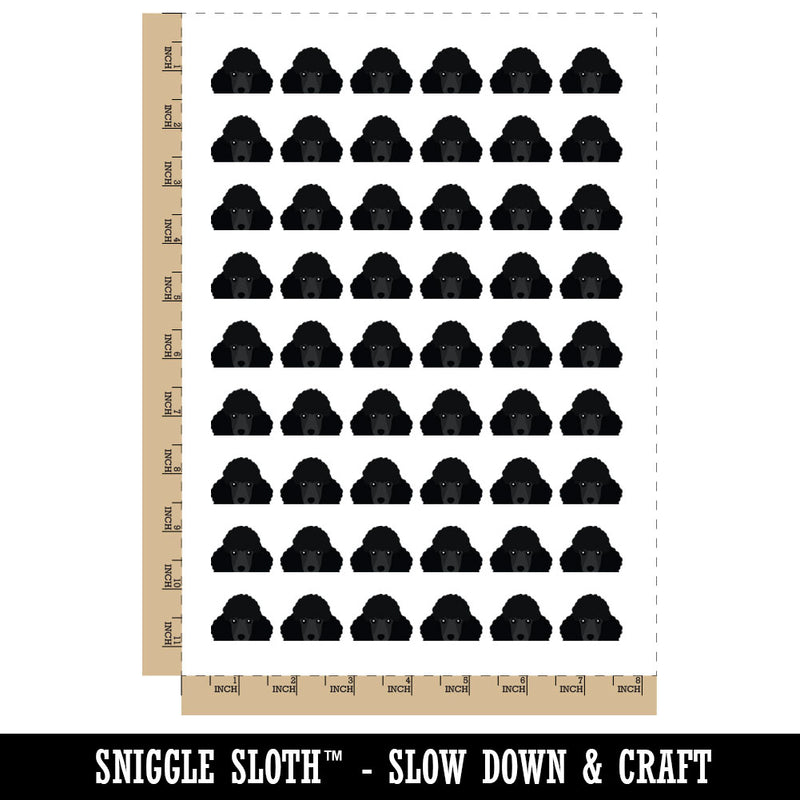 Peeking Black Poodle Dog Temporary Tattoo Water Resistant Fake Body Art Set Collection (1 Sheet)