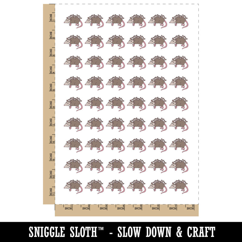 Possum Opossum Carrying Babies Temporary Tattoo Water Resistant Fake Body Art Set Collection (1 Sheet)