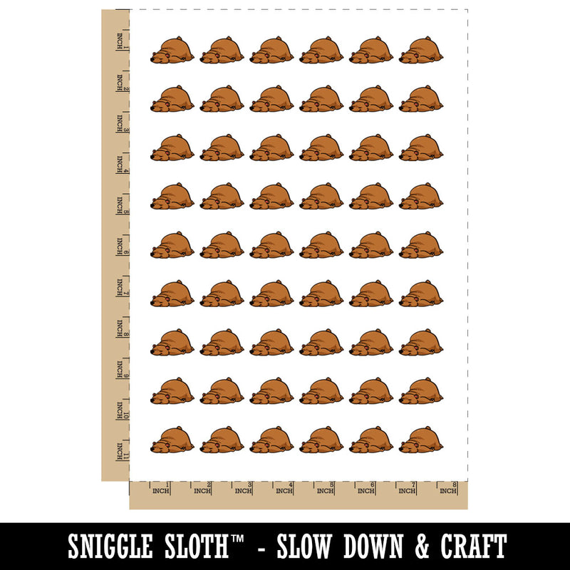 Sleeping Cartoon Bear Temporary Tattoo Water Resistant Fake Body Art Set Collection (1 Sheet)