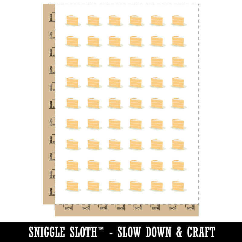 Slice of Yellow Birthday Cake Temporary Tattoo Water Resistant Fake Body Art Set Collection (1 Sheet)