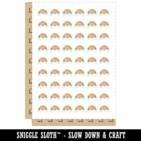 Sloth Hanging From Rainbow Temporary Tattoo Water Resistant Fake Body Art Set Collection (1 Sheet)