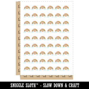 Sloth Hanging From Rainbow Temporary Tattoo Water Resistant Fake Body Art Set Collection (1 Sheet)
