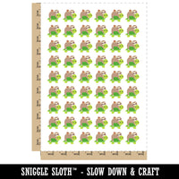 Sloth Riding Turtle Temporary Tattoo Water Resistant Fake Body Art Set Collection (1 Sheet)