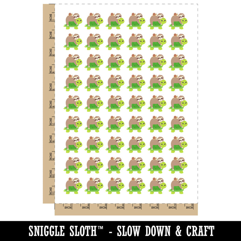 Sloth Riding Turtle Temporary Tattoo Water Resistant Fake Body Art Set Collection (1 Sheet)