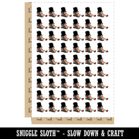 Sophisticated Chimp Ape Monkey Top Hat Pipe Temporary Tattoo Water Resistant Fake Body Art Set Collection (1 Sheet)