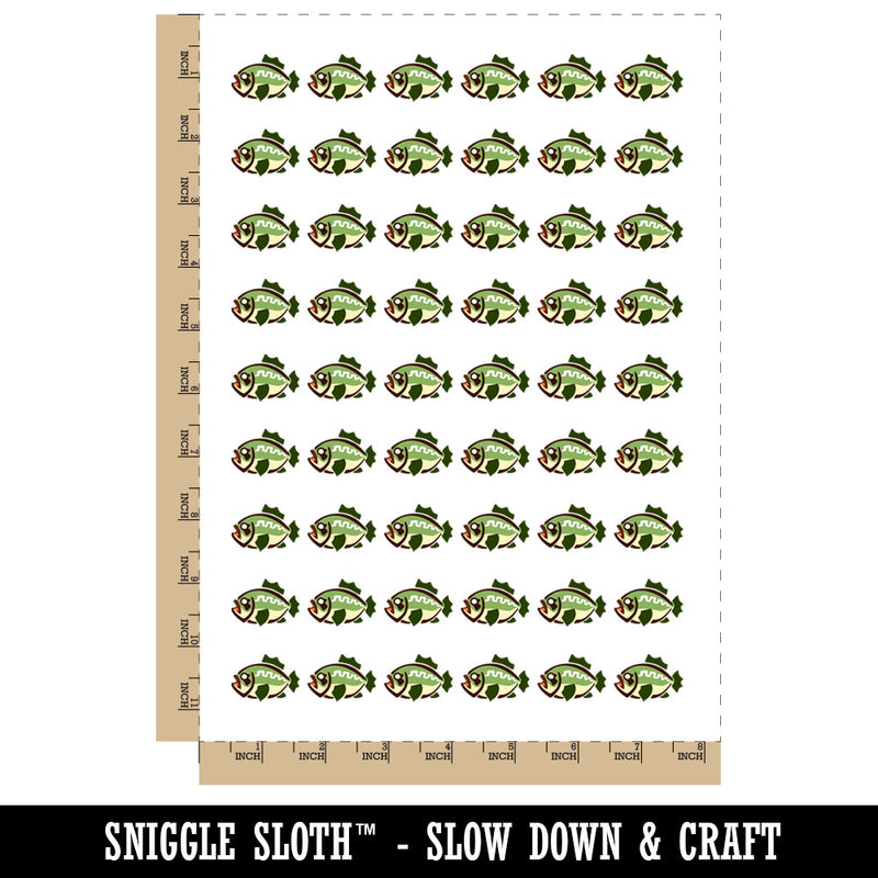 Southwestern Style Tribal Bass Fish Temporary Tattoo Water Resistant Fake Body Art Set Collection (1 Sheet)