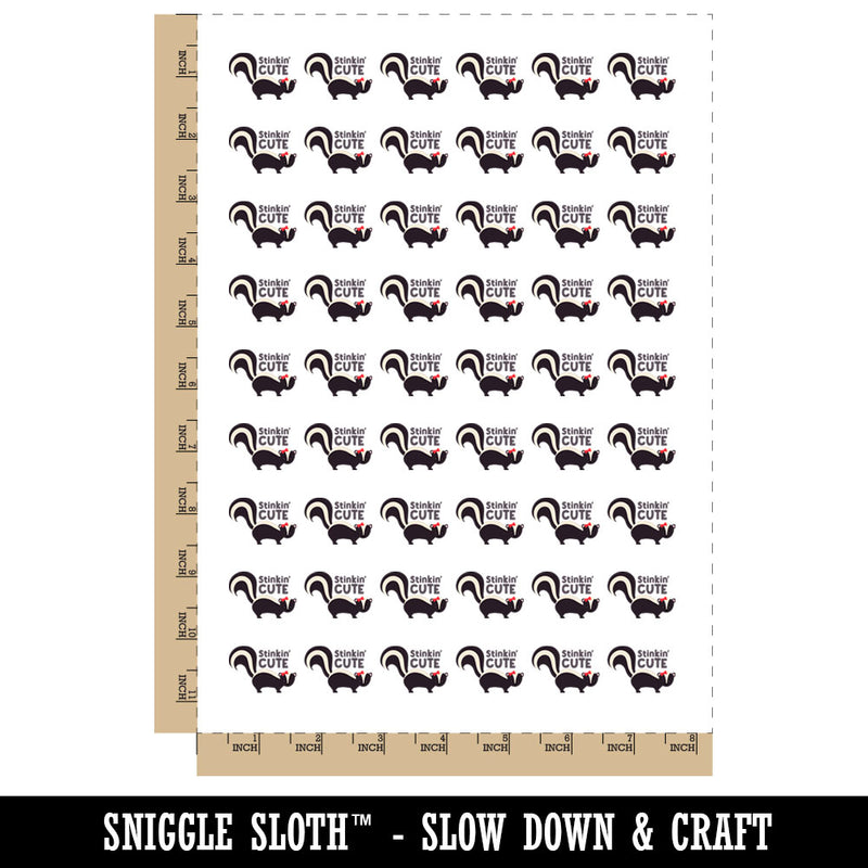 Stinkin Cute Skunk Temporary Tattoo Water Resistant Fake Body Art Set Collection (1 Sheet)