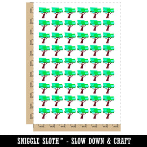 Stylized Geometric Tree Blocky Artsy Temporary Tattoo Water Resistant Fake Body Art Set Collection (1 Sheet)