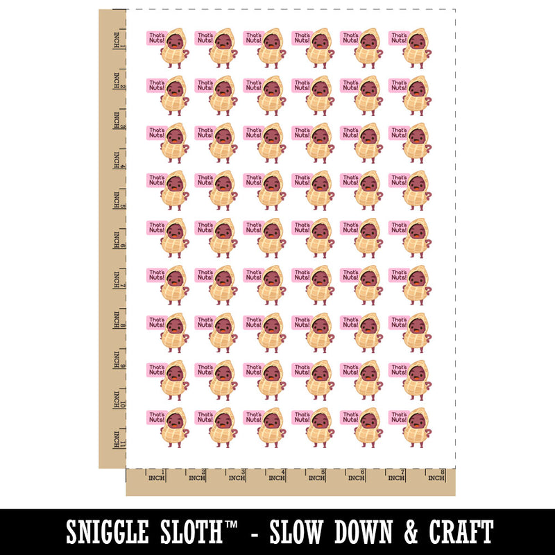 That's Nuts Cute Suprised Peanut in Shell Temporary Tattoo Water Resistant Fake Body Art Set Collection (1 Sheet)