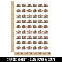 Traditional Craftsman Style House Home Temporary Tattoo Water Resistant Fake Body Art Set Collection (1 Sheet)