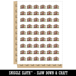 Traditional Craftsman Style House Home Temporary Tattoo Water Resistant Fake Body Art Set Collection (1 Sheet)