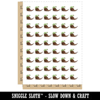 Tree Frog Riding Garden Snail Temporary Tattoo Water Resistant Fake Body Art Set Collection (1 Sheet)