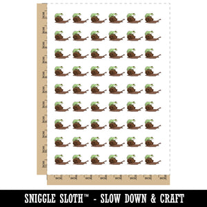 Tree Frog Riding Garden Snail Temporary Tattoo Water Resistant Fake Body Art Set Collection (1 Sheet)