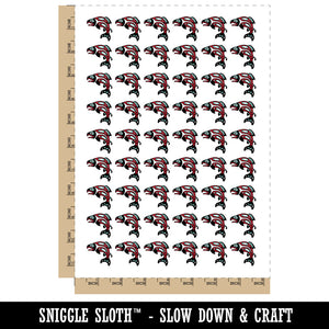 Tribal Native American Salmon Fish Totem Temporary Tattoo Water Resistant Fake Body Art Set Collection (1 Sheet)