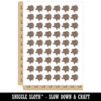 Wild Boar Hog Hairy Pig Temporary Tattoo Water Resistant Fake Body Art Set Collection (1 Sheet)