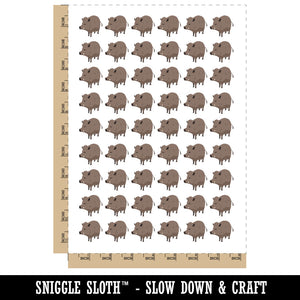 Wild Boar Hog Hairy Pig Temporary Tattoo Water Resistant Fake Body Art Set Collection (1 Sheet)