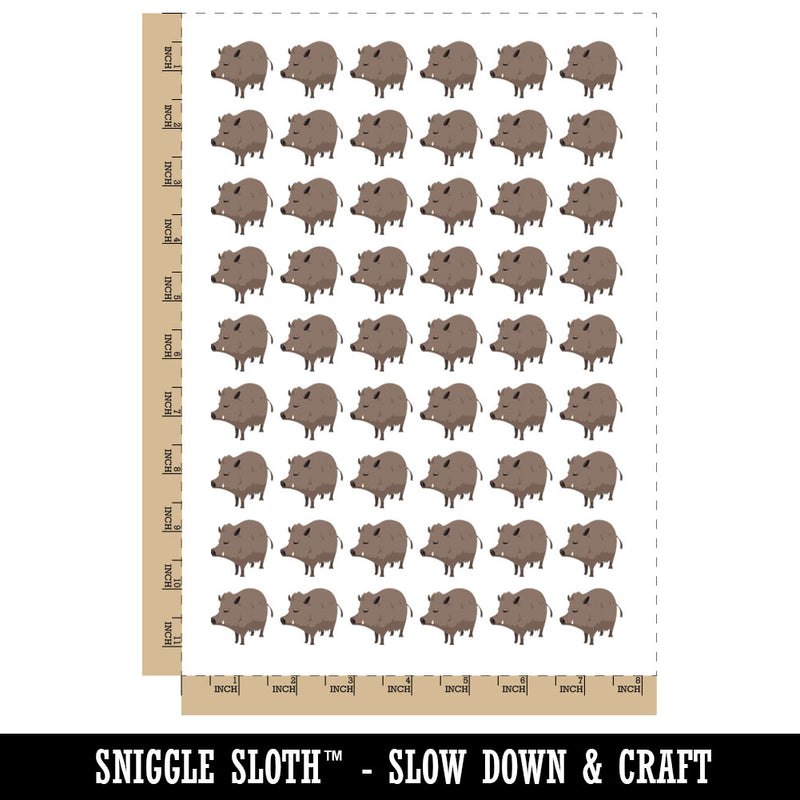Wild Boar Hog Hairy Pig Temporary Tattoo Water Resistant Fake Body Art Set Collection (1 Sheet)