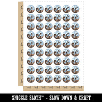 Yin Yang Otters Holding Hands Zen Circle Temporary Tattoo Water Resistant Fake Body Art Set Collection (1 Sheet)