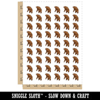Angry Grizzly Bear Standing and Roaring Temporary Tattoo Water Resistant Fake Body Art Set Collection (1 Sheet)