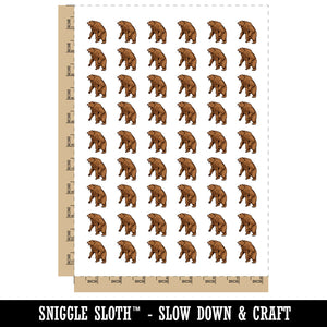 Angry Grizzly Bear Standing and Roaring Temporary Tattoo Water Resistant Fake Body Art Set Collection (1 Sheet)