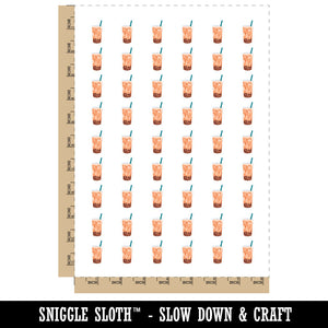 Boba Milk Tea Brown Sugar Drink Beverage Temporary Tattoo Water Resistant Fake Body Art Set Collection (1 Sheet)