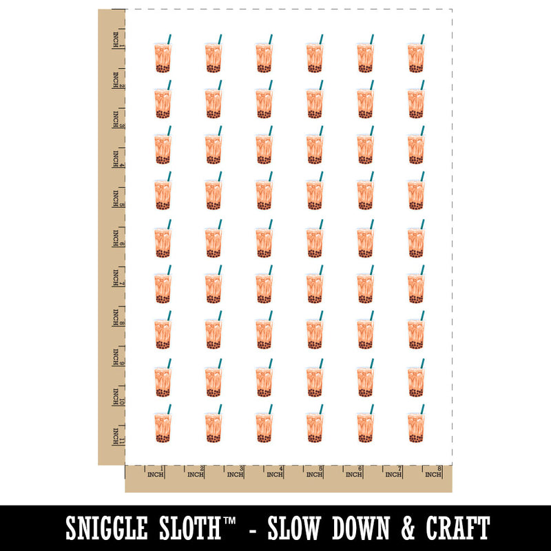 Boba Milk Tea Brown Sugar Drink Beverage Temporary Tattoo Water Resistant Fake Body Art Set Collection (1 Sheet)