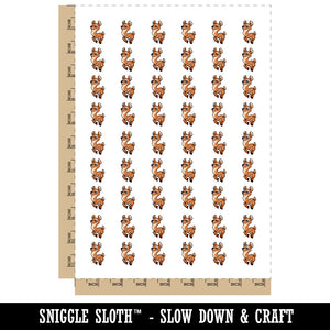 Bouncy Doe Deer Hopping Leaping Temporary Tattoo Water Resistant Fake Body Art Set Collection (1 Sheet)