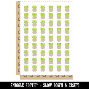 Cat in Frog Hat Temporary Tattoo Water Resistant Fake Body Art Set Collection (1 Sheet)
