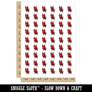 Devilish Mischievous Imp Devil Temporary Tattoo Water Resistant Fake Body Art Set Collection (1 Sheet)