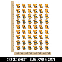 Golden Retriever Dog Puppy Backpack School Temporary Tattoo Water Resistant Fake Body Art Set Collection (1 Sheet)