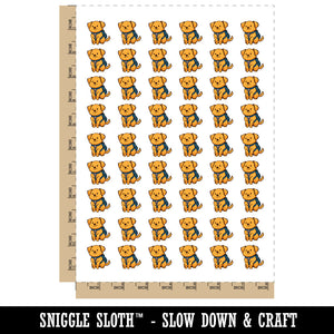 Golden Retriever Dog Puppy Backpack School Temporary Tattoo Water Resistant Fake Body Art Set Collection (1 Sheet)