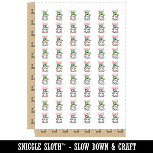 Good Luck Bunny Rabbit  Lucky Clovers Temporary Tattoo Water Resistant Fake Body Art Set Collection (1 Sheet)