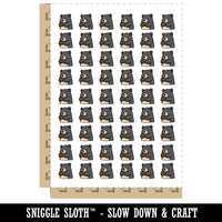 Grumpy Cartoon Black Bear Arms Crossed Temporary Tattoo Water Resistant Fake Body Art Set Collection (1 Sheet)