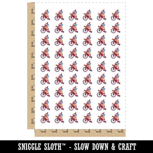 Happy Clown on Tricycle Bike Silly Temporary Tattoo Water Resistant Fake Body Art Set Collection (1 Sheet)