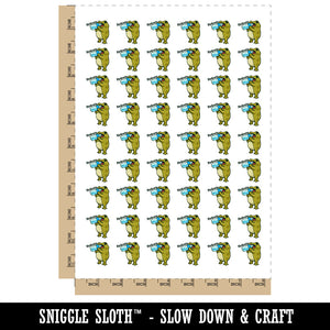 Hydrate Frog with Water Bottle Temporary Tattoo Water Resistant Fake Body Art Set Collection (1 Sheet)