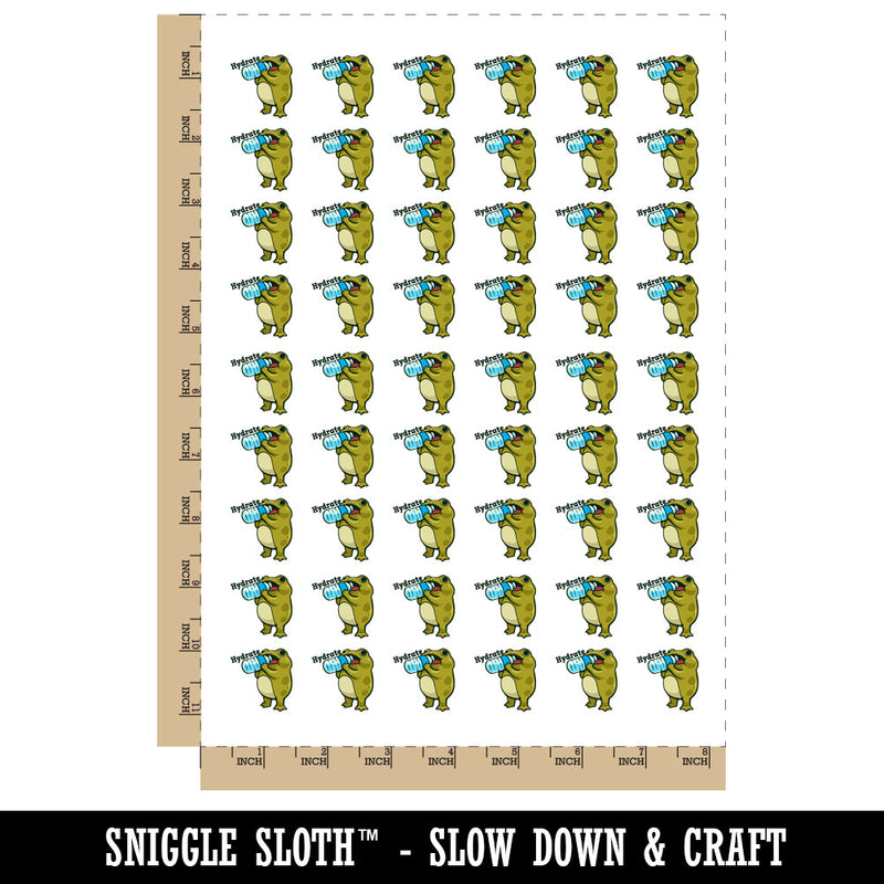 Hydrate Frog with Water Bottle Temporary Tattoo Water Resistant Fake Body Art Set Collection (1 Sheet)