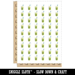 Matcha Milk Green Tea Drink Beverage Temporary Tattoo Water Resistant Fake Body Art Set Collection (1 Sheet)