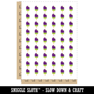 Melting Skull Popsicle Temporary Tattoo Water Resistant Fake Body Art Set Collection (1 Sheet)