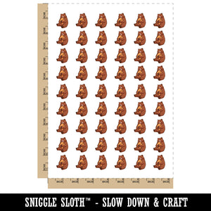 Mother Grizzly Bear with Baby Cub Temporary Tattoo Water Resistant Fake Body Art Set Collection (1 Sheet)