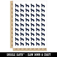 Mountain Scene Wolf Silhouette Temporary Tattoo Water Resistant Fake Body Art Set Collection (1 Sheet)