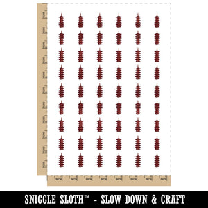 Pagoda Asian Buddhist Tower Building Temporary Tattoo Water Resistant Fake Body Art Set Collection (1 Sheet)