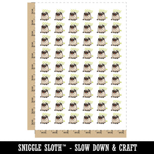 Pug Fart Oops Accident Funny Dog Temporary Tattoo Water Resistant Fake Body Art Set Collection (1 Sheet)