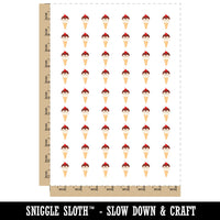 Skull Ice Cream Cone Temporary Tattoo Water Resistant Fake Body Art Set Collection (1 Sheet)