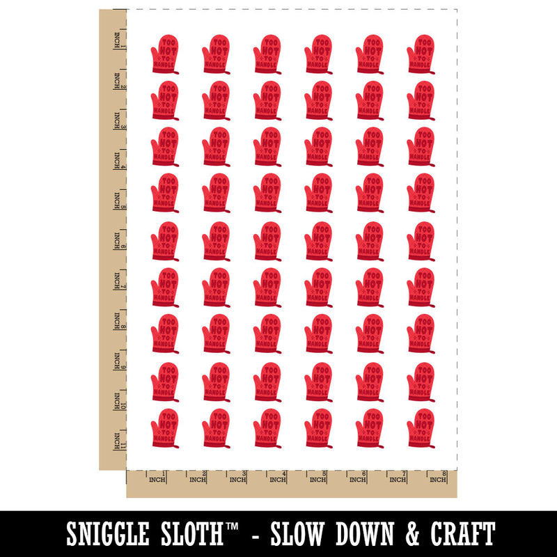 Too Hot to Handle Oven Mitt Temporary Tattoo Water Resistant Fake Body Art Set Collection (1 Sheet)