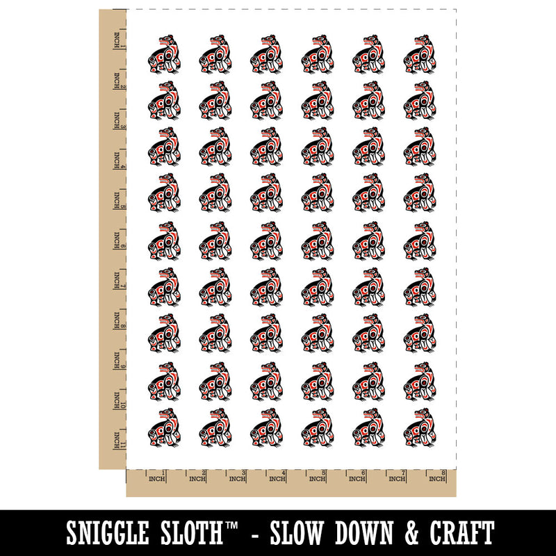 Tribal Native American Bear Totem Temporary Tattoo Water Resistant Fake Body Art Set Collection (1 Sheet)