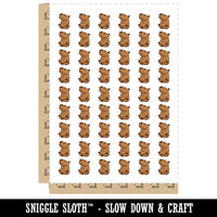 Zen Meditating Capybara Cartoon Rodent Temporary Tattoo Water Resistant Fake Body Art Set Collection (1 Sheet)