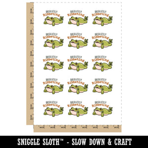 Absolutely Ribbeting Frog Funny Pun Compliment Temporary Tattoo Water Resistant Fake Body Art Set Collection (1 Sheet)
