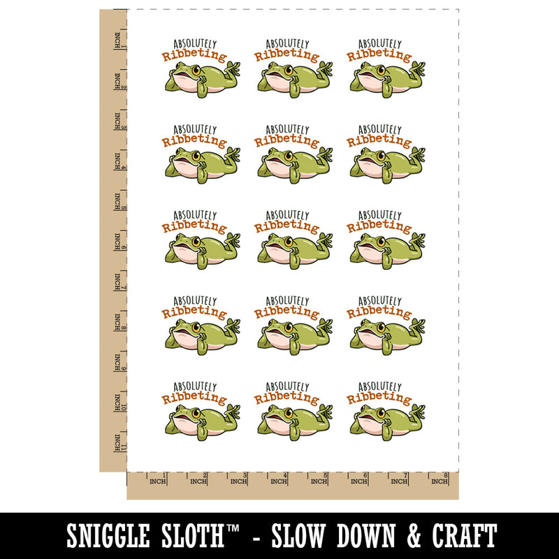 Absolutely Ribbeting Frog Funny Pun Compliment Temporary Tattoo Water Resistant Fake Body Art Set Collection (1 Sheet)